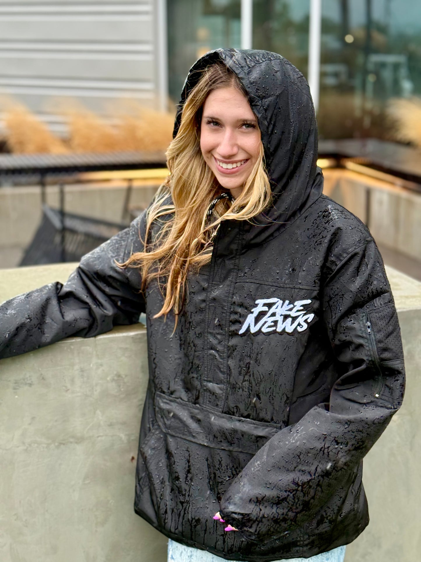 Fake News Reversible Windbreaker